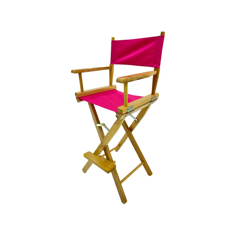 F-DR102-HP Kubrick director's high chair in hot pink fabric with natural wooden frame 