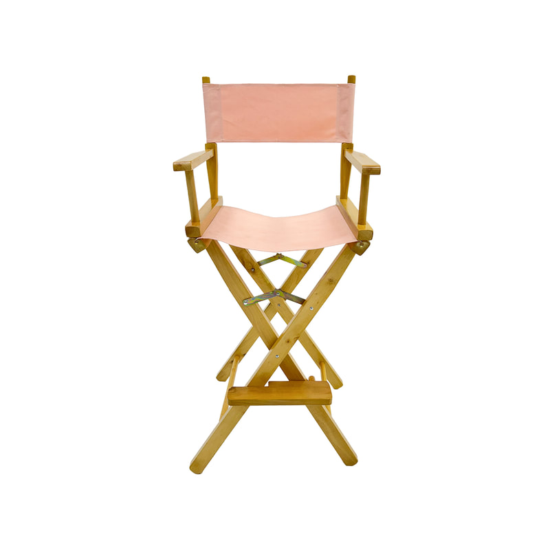 F-DR102-LP Kubrick director's high chair in light pink fabric with natural wooden frame 