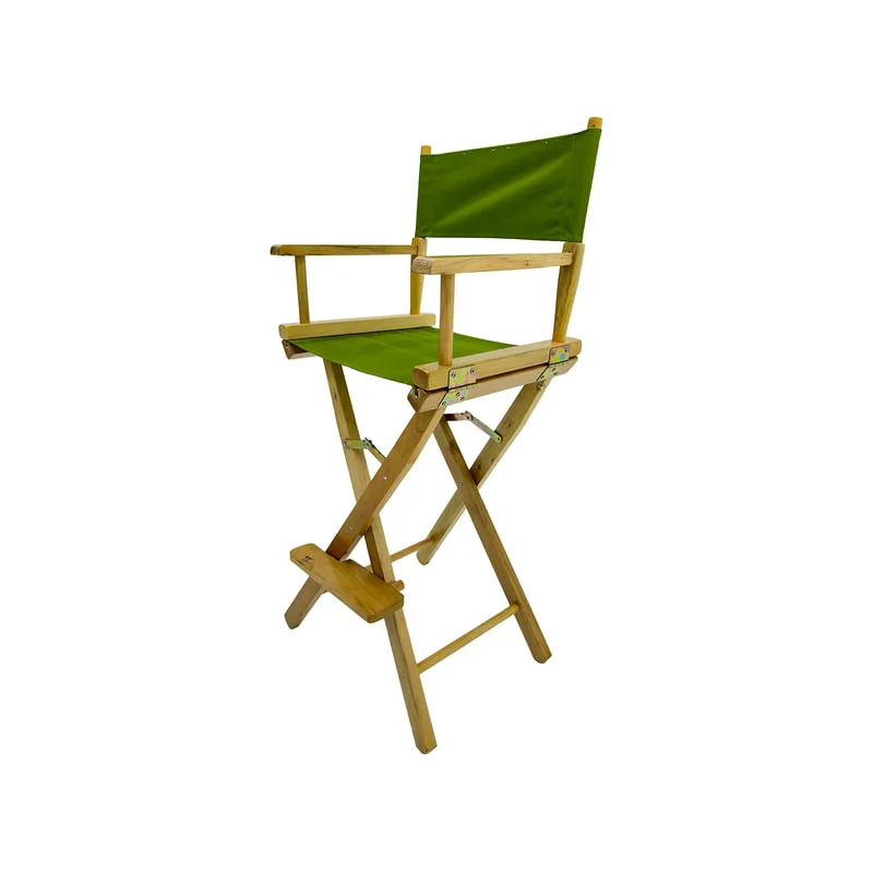 F-DR102-OG Kubrick director's high chair in olive green fabric with natural wooden frame 