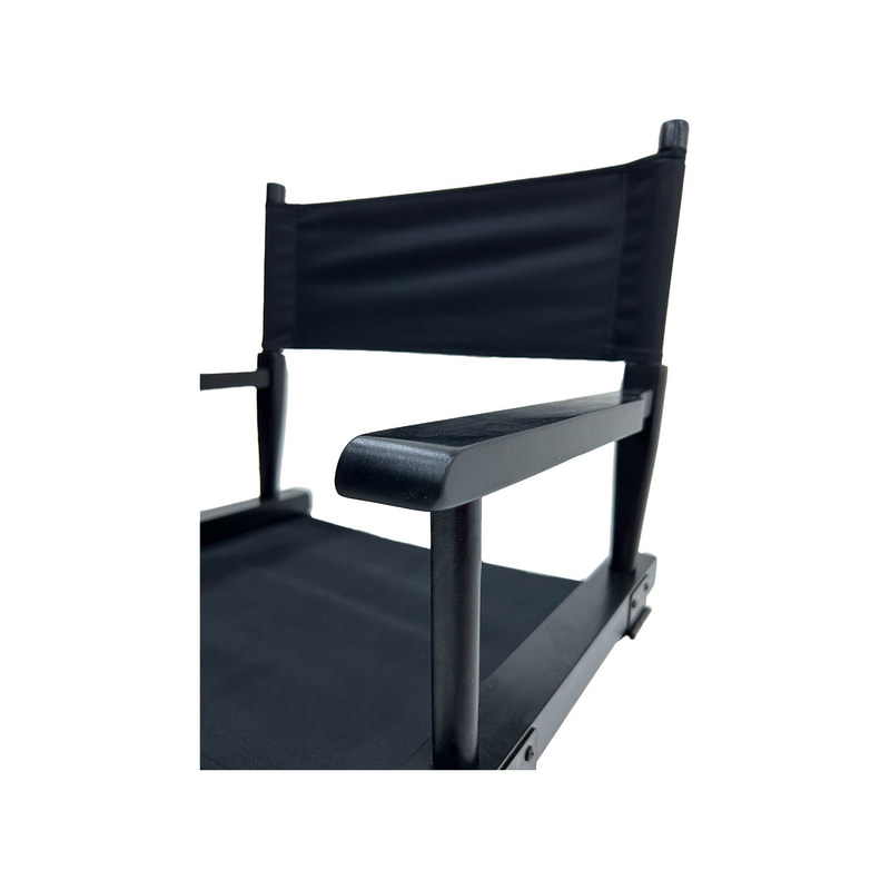 F-DR103-BL Kubrick director's chair in black fabric with black wooden frame 