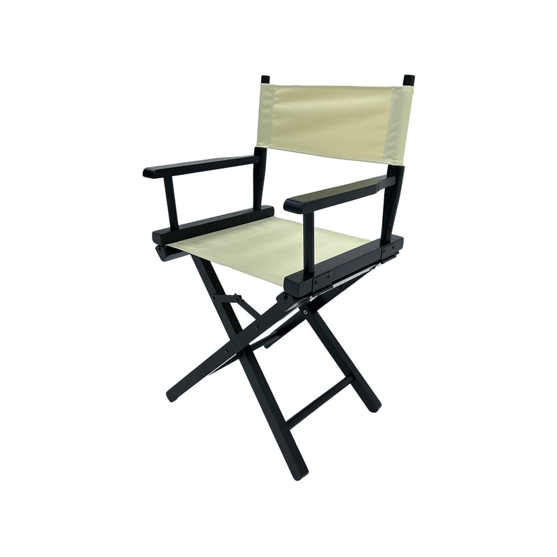 F-DR103-CR Kubrick director's chair in cream fabric with black wooden frame 