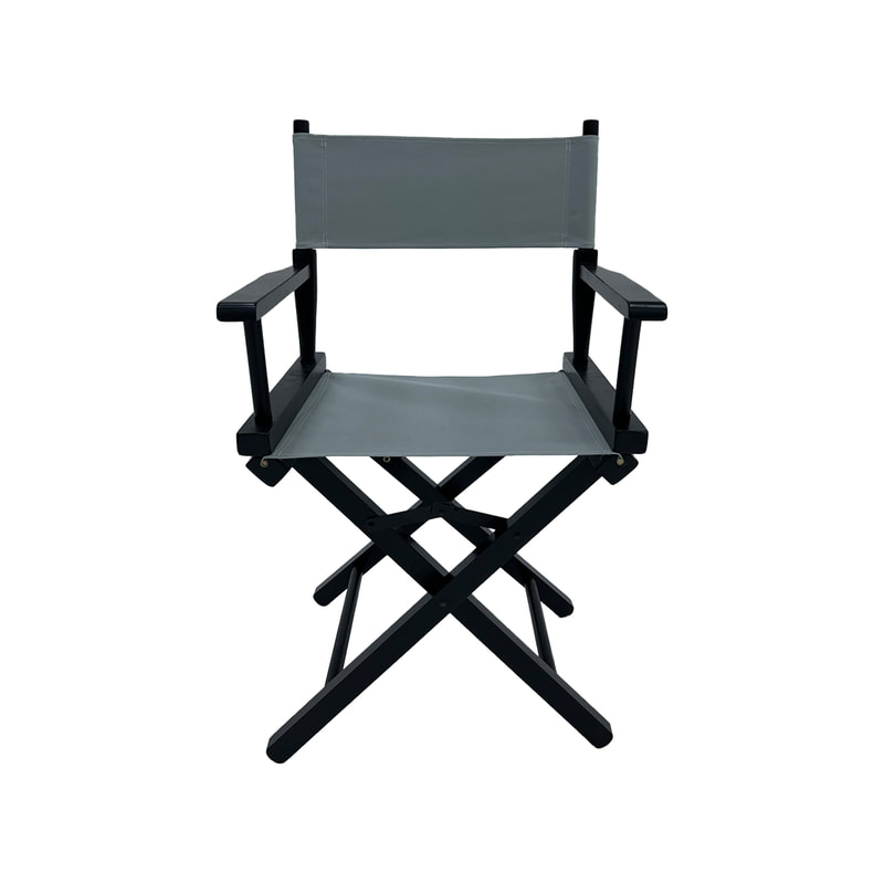 F-DR103-GY Kubrick director's chair in grey fabric with black wooden frame 