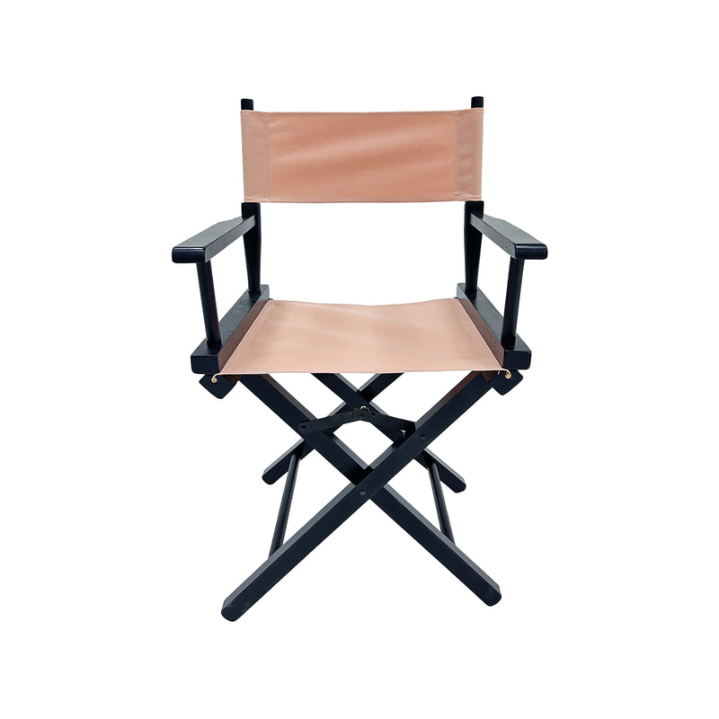 F-DR103-LP Kubrick director's chair in light pink fabric with black wooden frame 