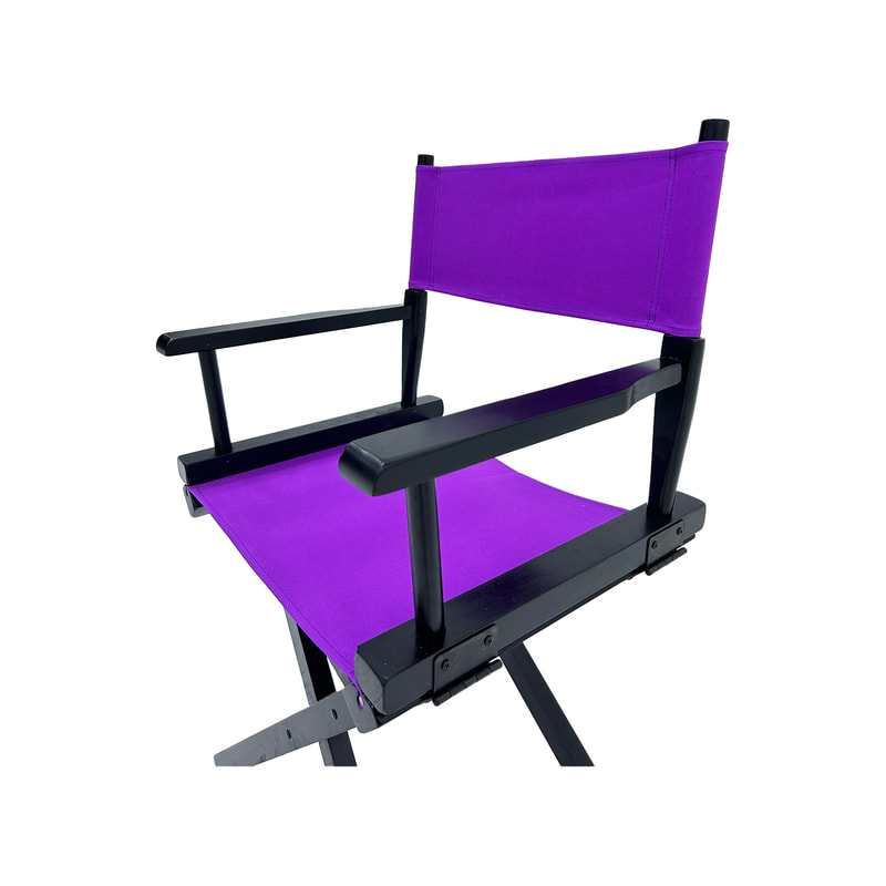 F-DR103-PR Kubrick director's chair in purple fabric with black wooden frame 