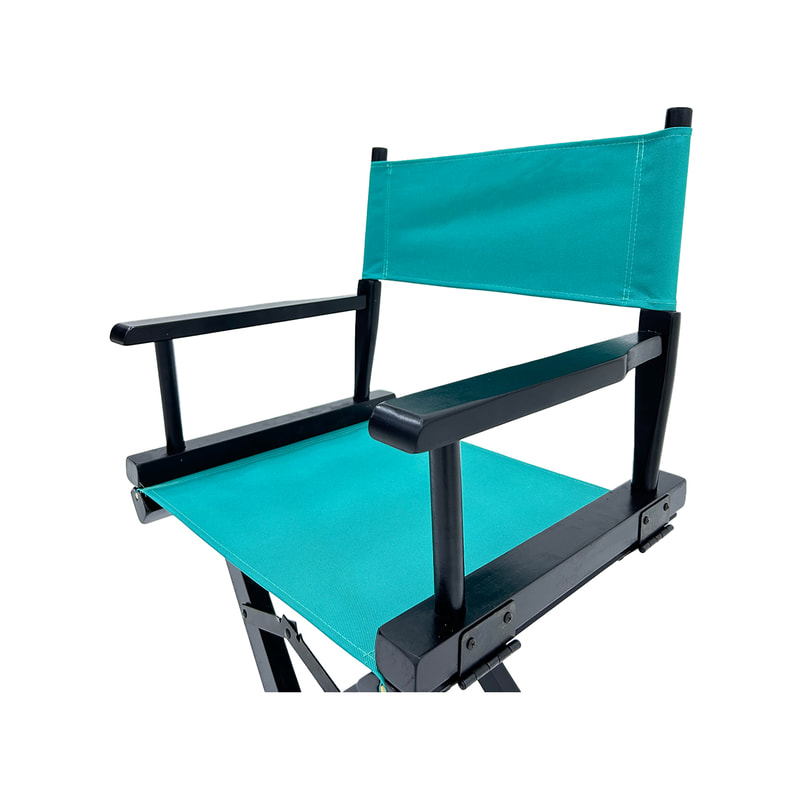 F-DR103-TL Kubrick director's chair in teal fabric with black wooden frame 
