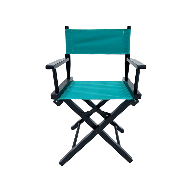 F-DR103-TL Kubrick director's chair in teal fabric with black wooden frame 