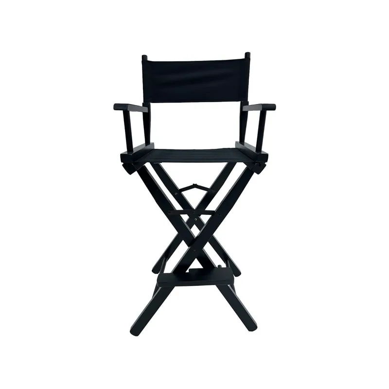 F-DR104-BL Kubrick director's high chair in black fabric with black wooden frame 