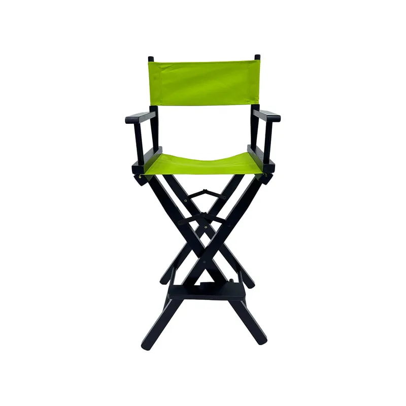 F-DR104-GL Kubrick director's high chair in lime green fabric with black wooden frame 