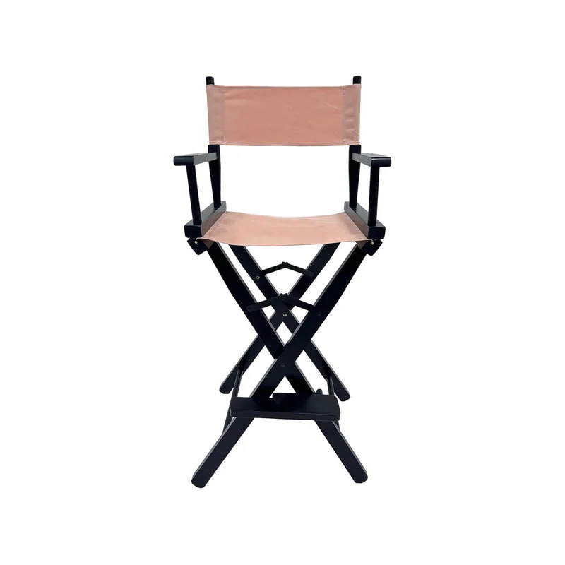 F-DR104-LP Kubrick director's high chair in light pink fabric with black  wooden frame 