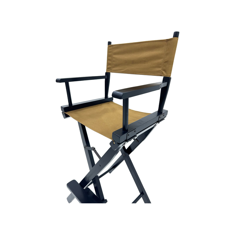 F-DR104-OC Kubrick director's high chair in ochre fabric with black wooden frame 