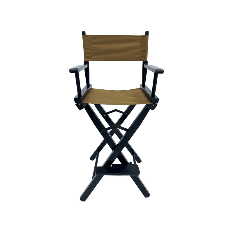F-DR104-OC Kubrick director's high chair in ochre fabric with black wooden frame 