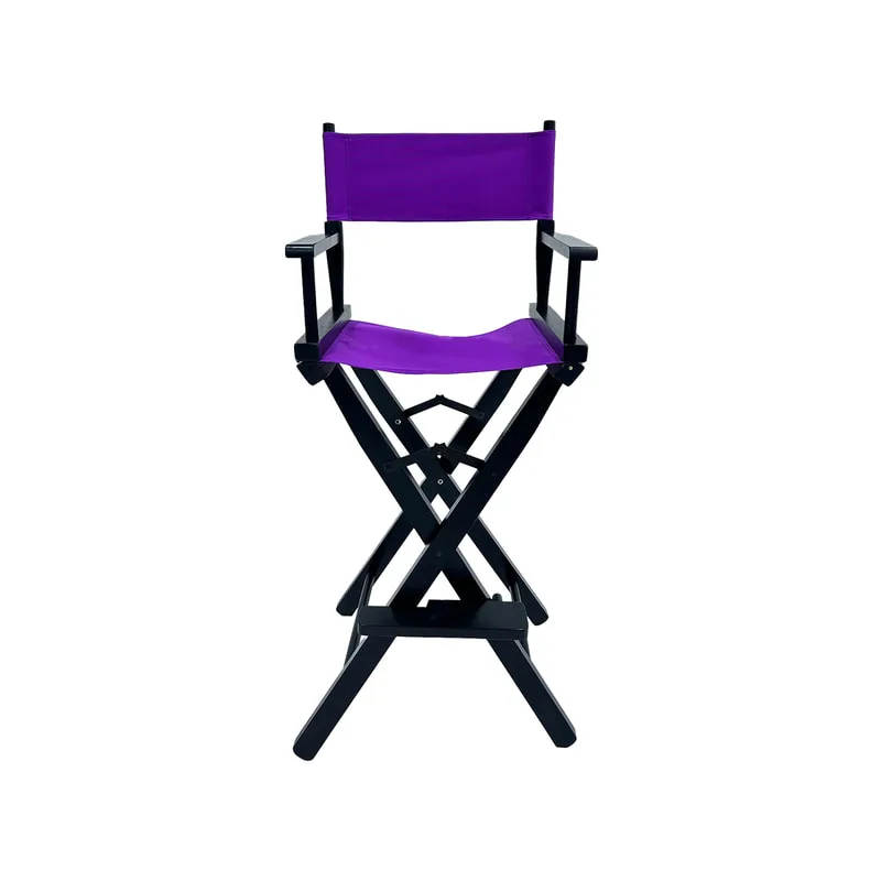 F-DR104-PR Kubrick director's high chair in purple fabric with black wooden frame 