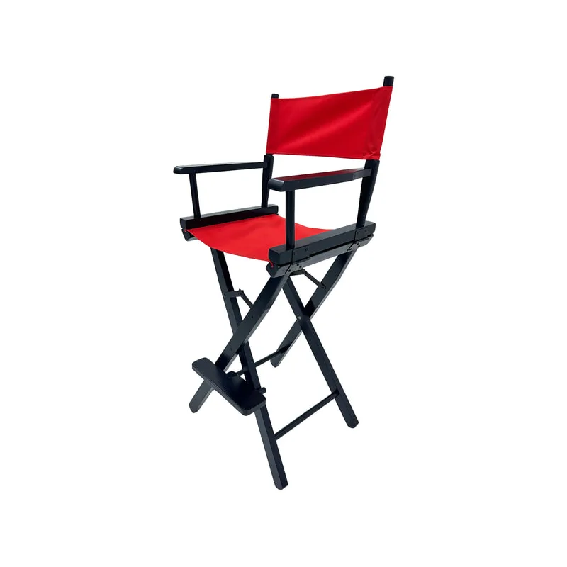 F-DR104-RE Kubrick director's high chair in red fabric with black wooden frame 