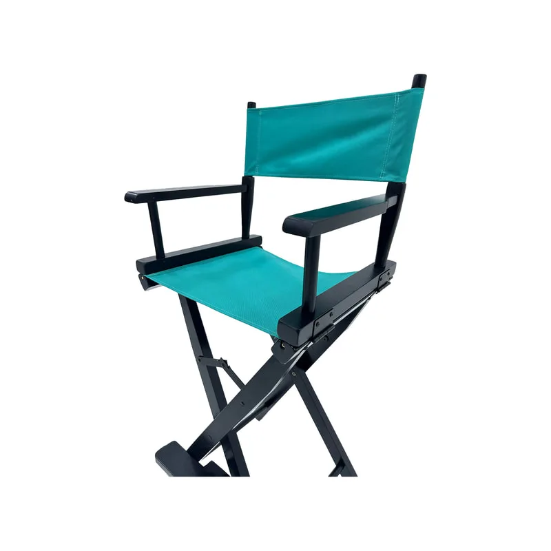 F-DR104-TL Kubrick director's high chair in teal fabric with black wooden frame 
