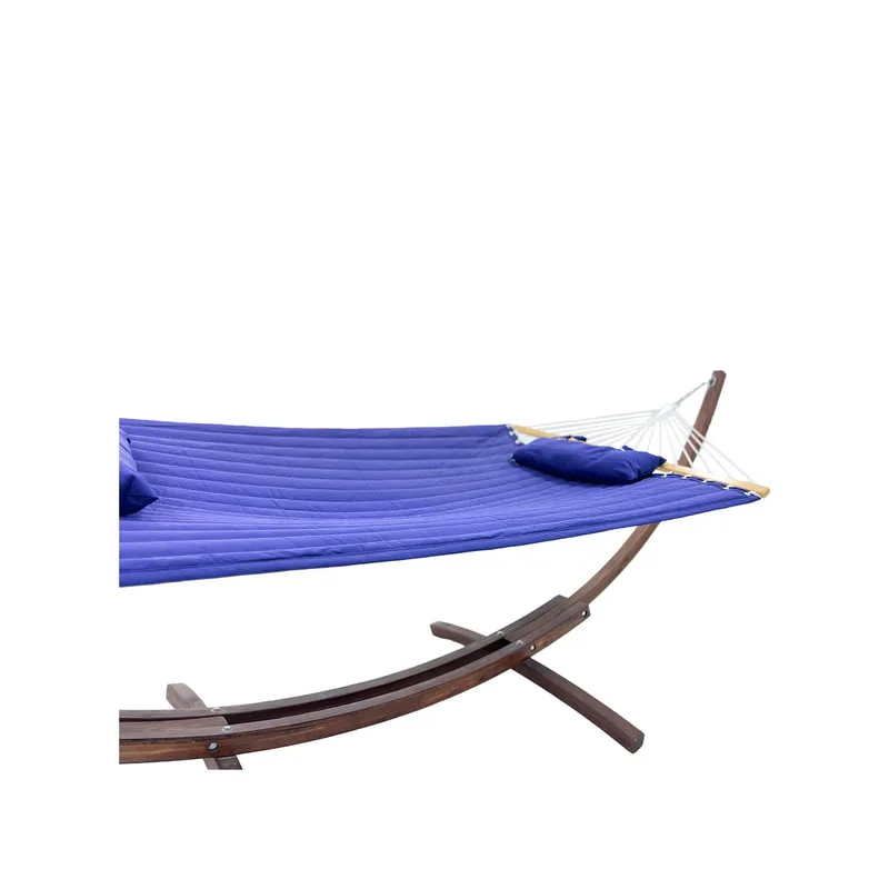 F-HM901-BU Natural wood Hammock with swing in blue fabric