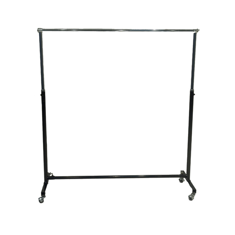 F-HR113-BS Type 3 Hanging rail in black and silver with wheels and adjustable height frame