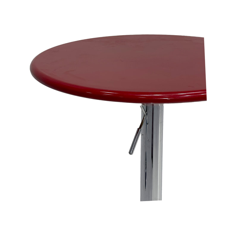 F-HT101-RE Type 1 Occa high table with red top and adjustable stainless steel base
