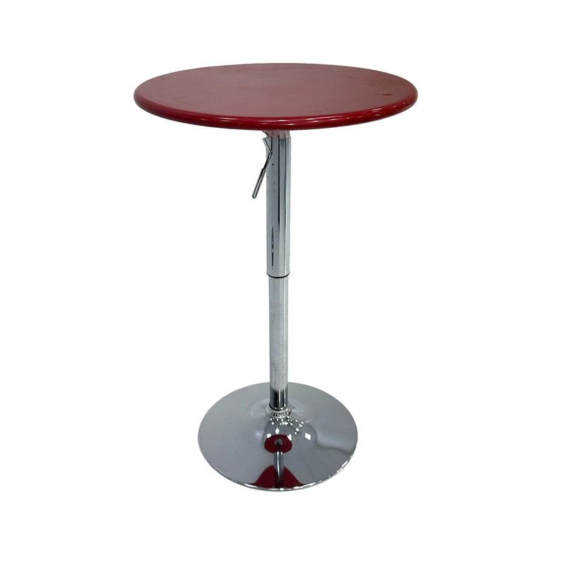 F-HT101-RE Type 1 Occa high table with red top and adjustable stainless steel base