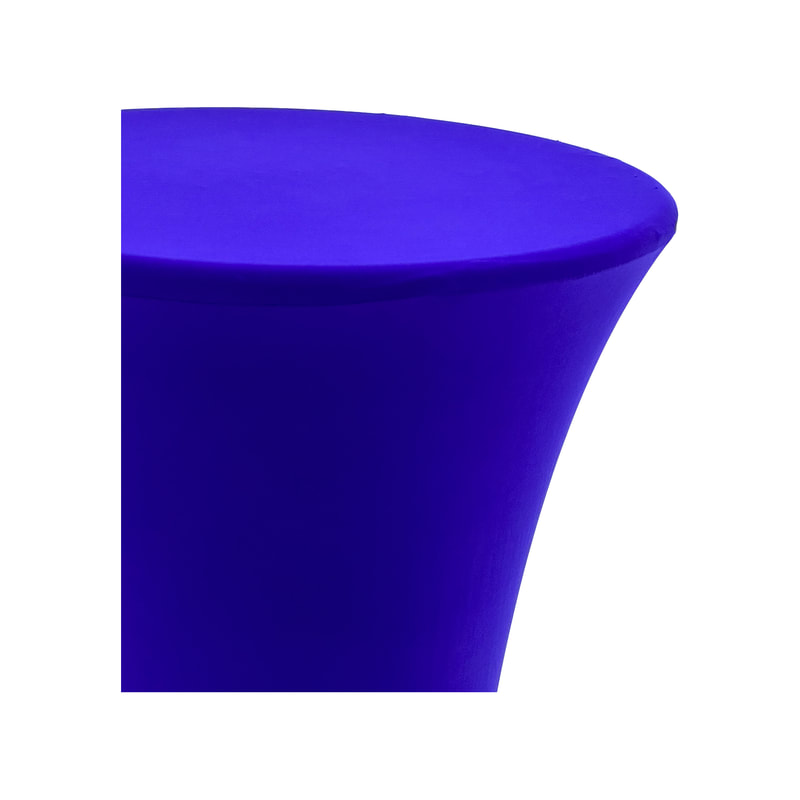 F-HT102-BU Vella high table with blue stretched cover