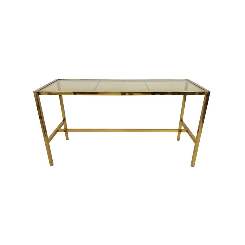 F-HT106-CG Enzo high table with champagne gold mirrored glass top and champagne gold plated frame