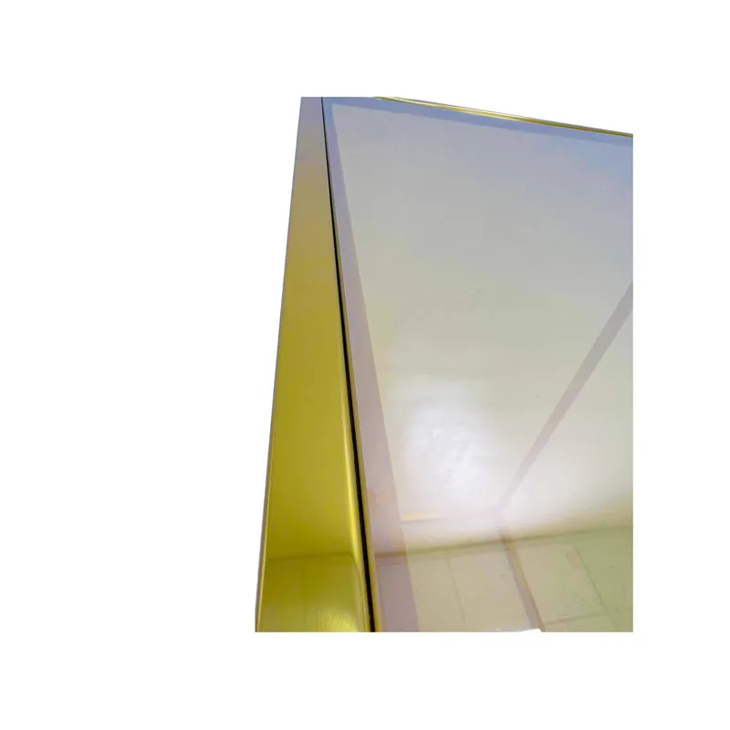 F-HT107-CG Enzo high table with champagne gold mirrored glass top and champagne gold plated frame