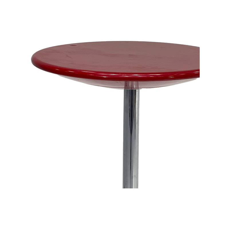 F-HT111-RE Type 2 Occa high table with red top and stainless steel base