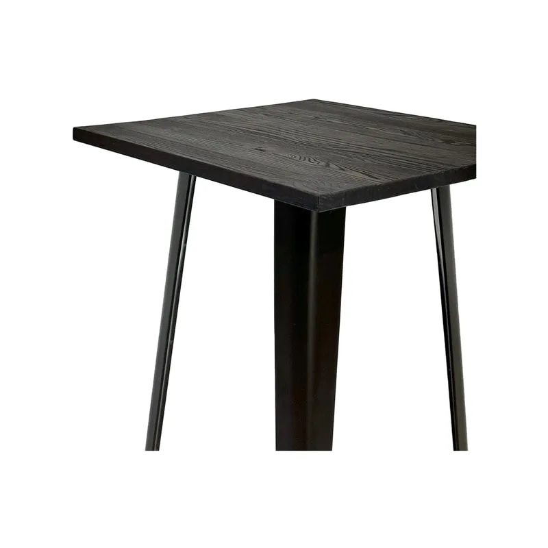 F-HT115-DW Tolix high table in dark wood with black metal frame