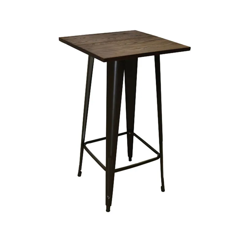 F-HT115-DW Tolix high table in dark wood with black metal frame