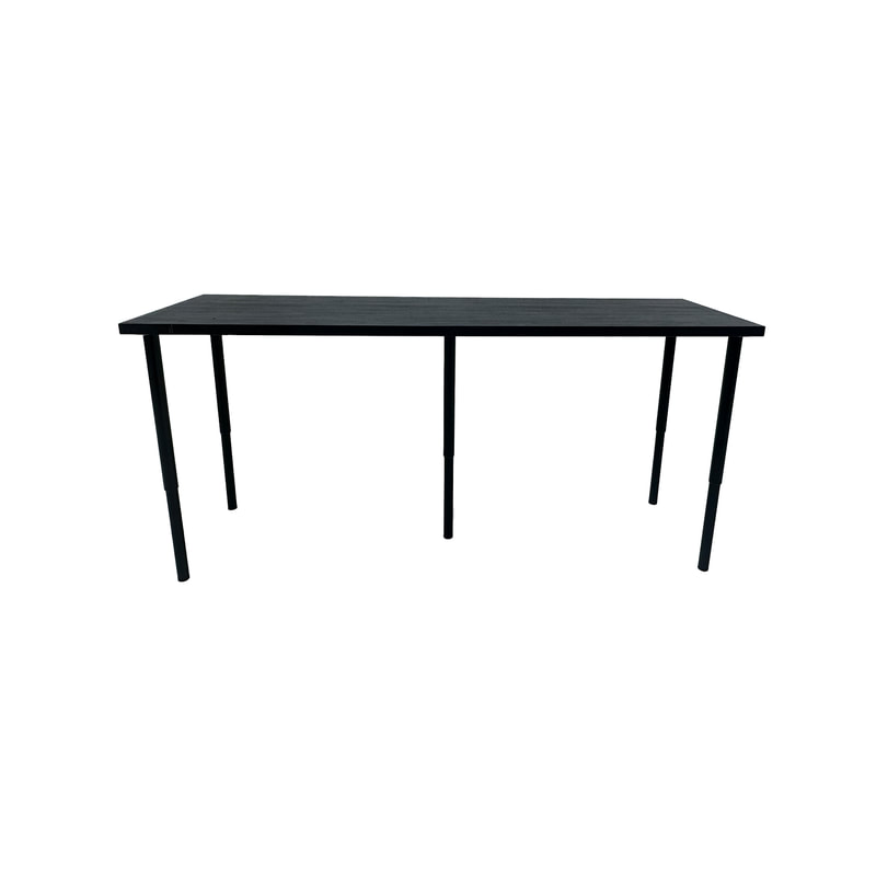 F-HT121-BL Normann high table with black wooden top & adjustable legs