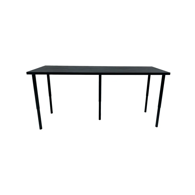 F-HT121-BL Normann high table with black wooden top & adjustable legs