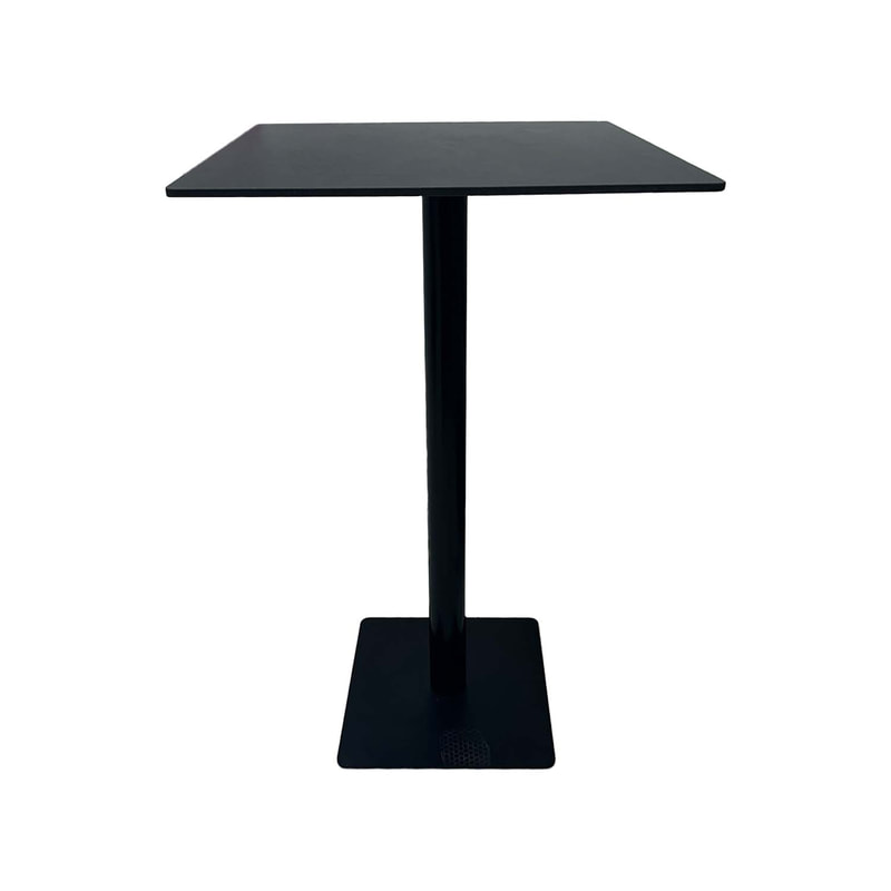 F-HT124-BL Type 2 Dioni high table in black with a black metal base