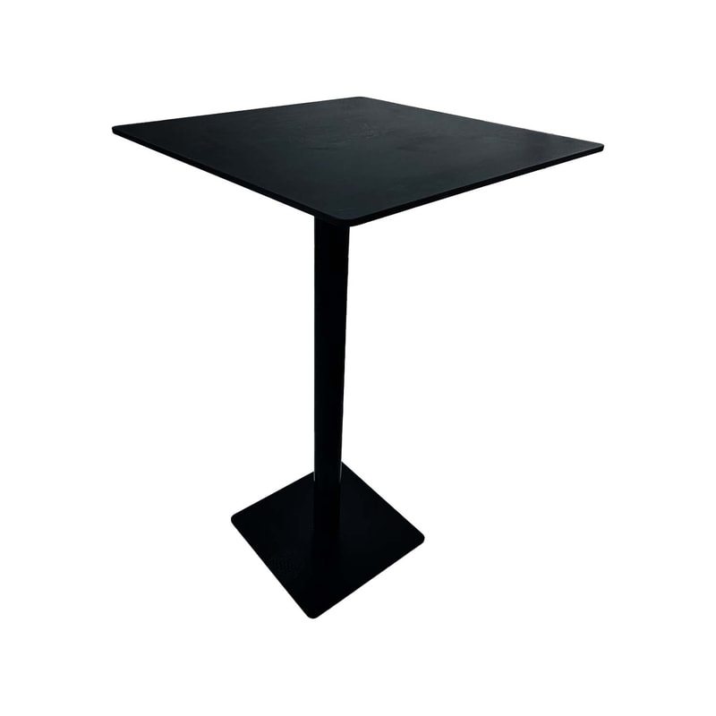 F-HT124-BL Type 2 Dioni high table in black with a black metal base