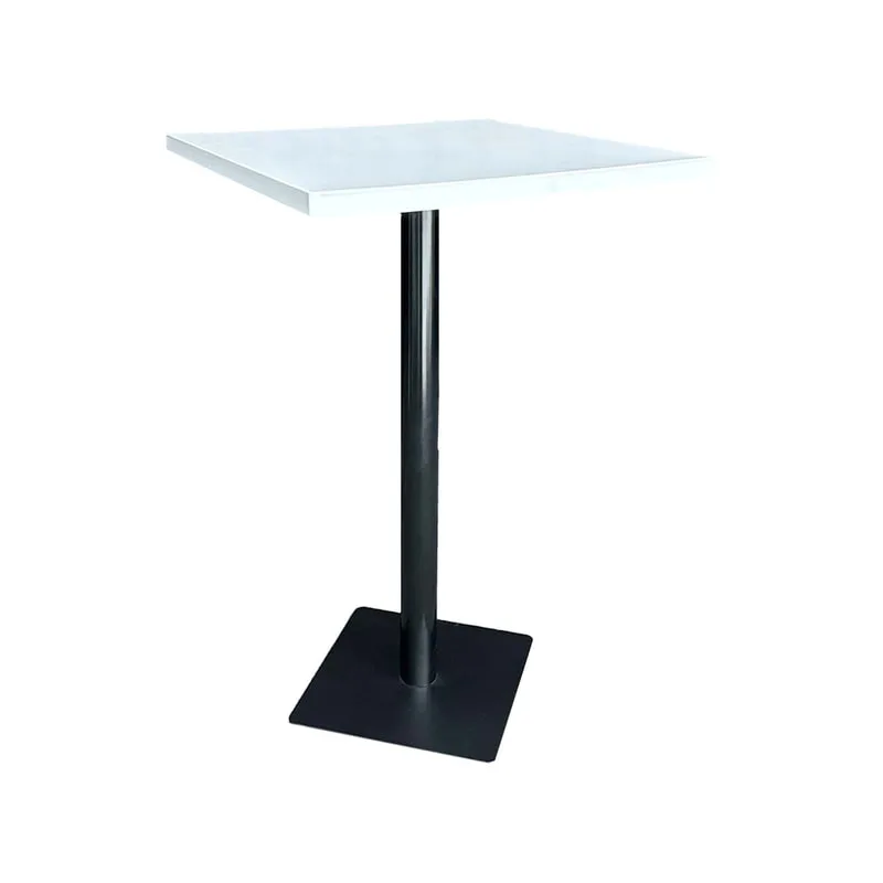 F-HT124-WH Type 1 Dioni high table in white with a black metal base