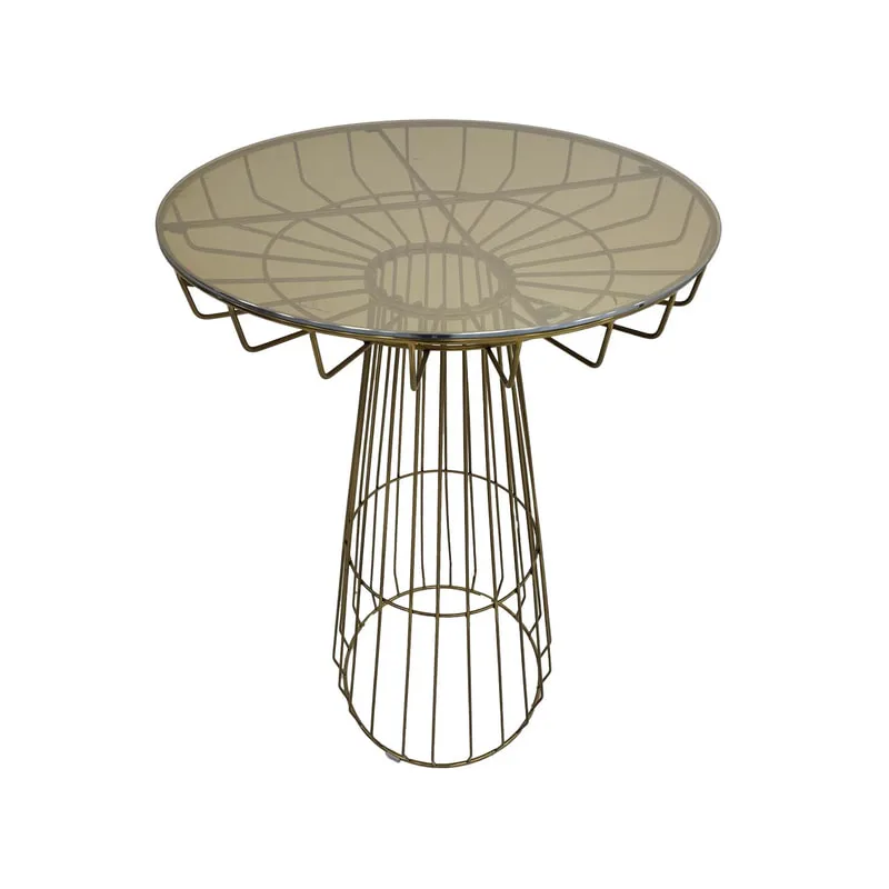 F-HT128-CG Fabian high table with champagne gold plated wire frame