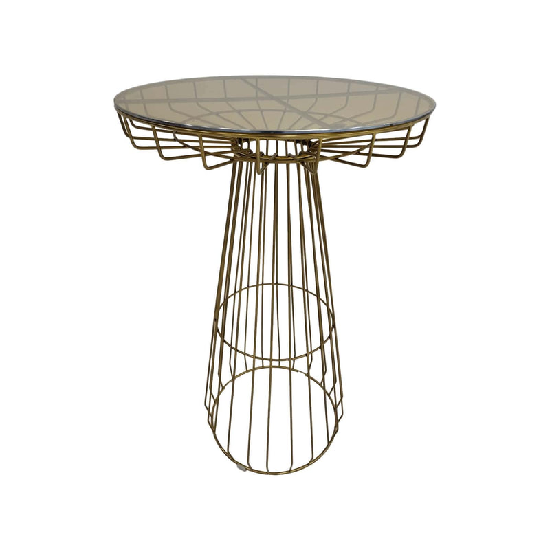 F-HT128-CG Fabian high table with champagne gold plated wire frame