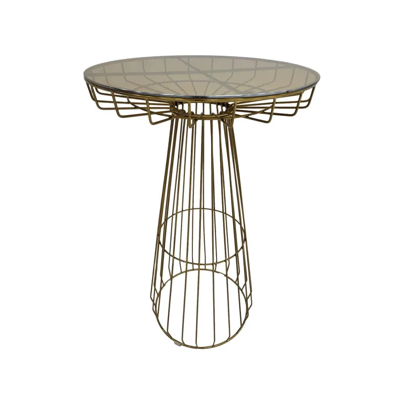 F-HT128-CG Fabian high table with champagne gold plated wire frame