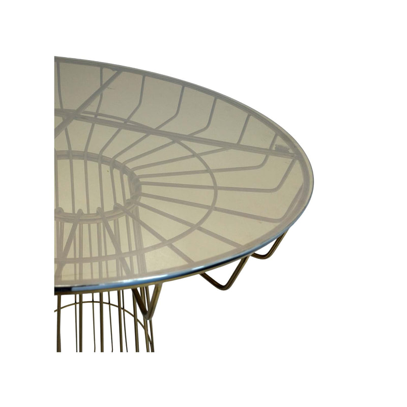 F-HT128-CG Fabian high table with champagne gold plated wire frame