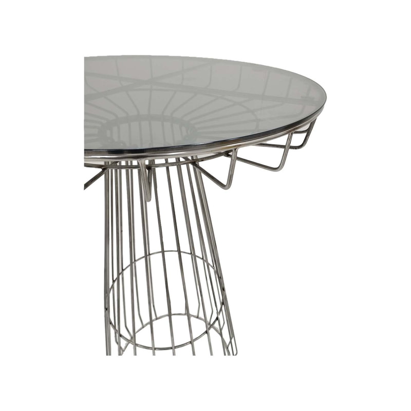 F-HT128-SI Fabian high table with silver plated wire frame