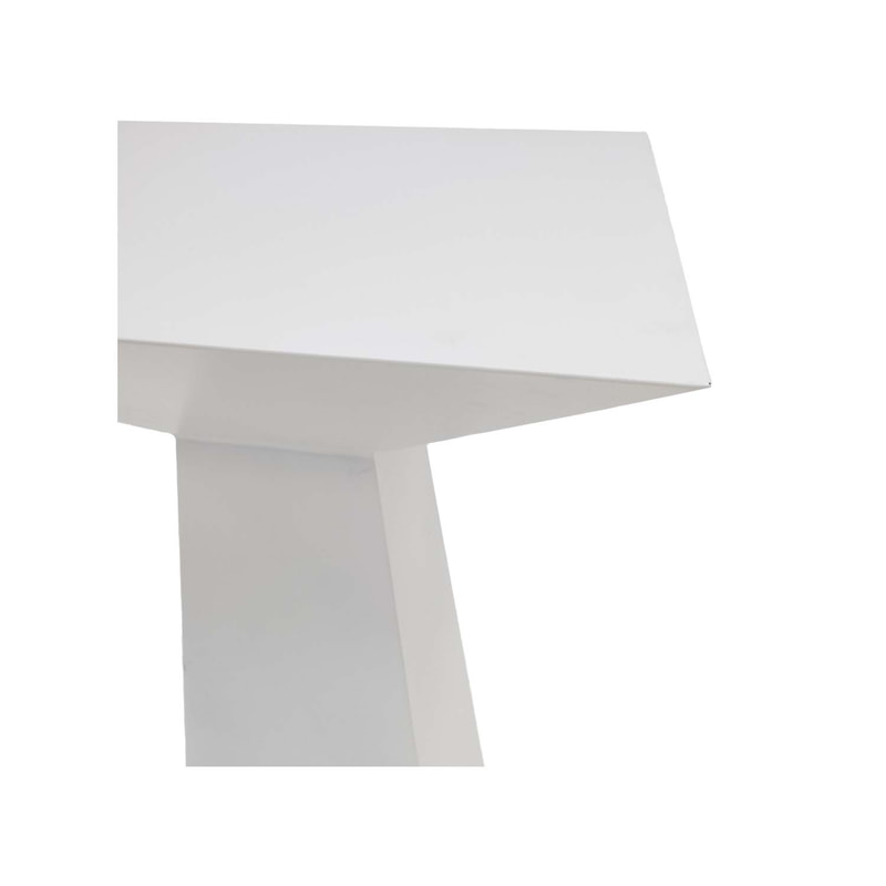 F-HT129-WH Vida high table in white powder coated metal