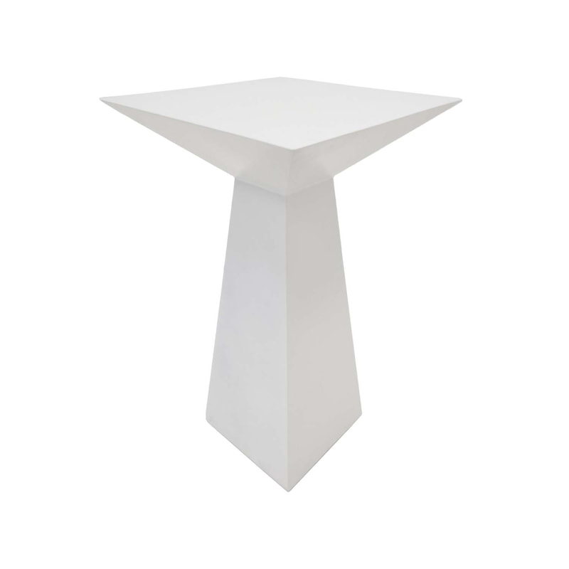 F-HT129-WH Vida high table in white powder coated metal