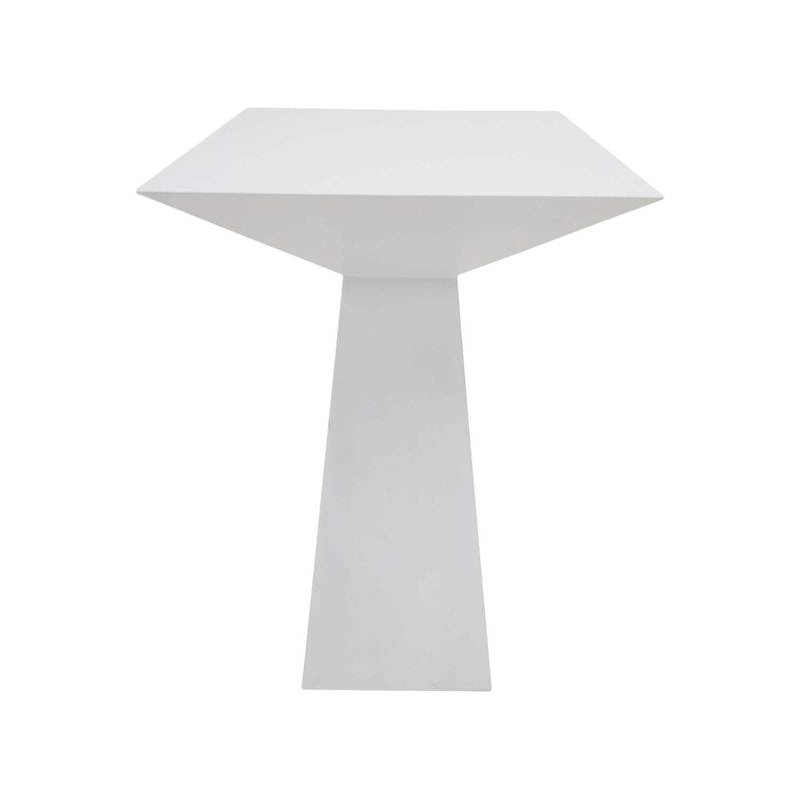 F-HT129-WH Vida high table in white powder coated metal