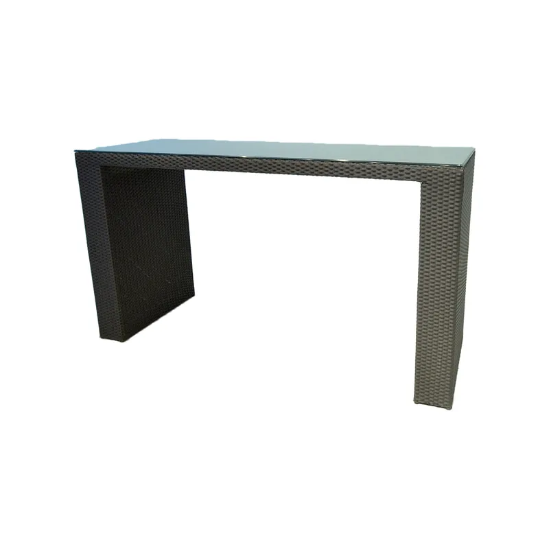 F-HT140-BD Coran high table in dark brown rattan