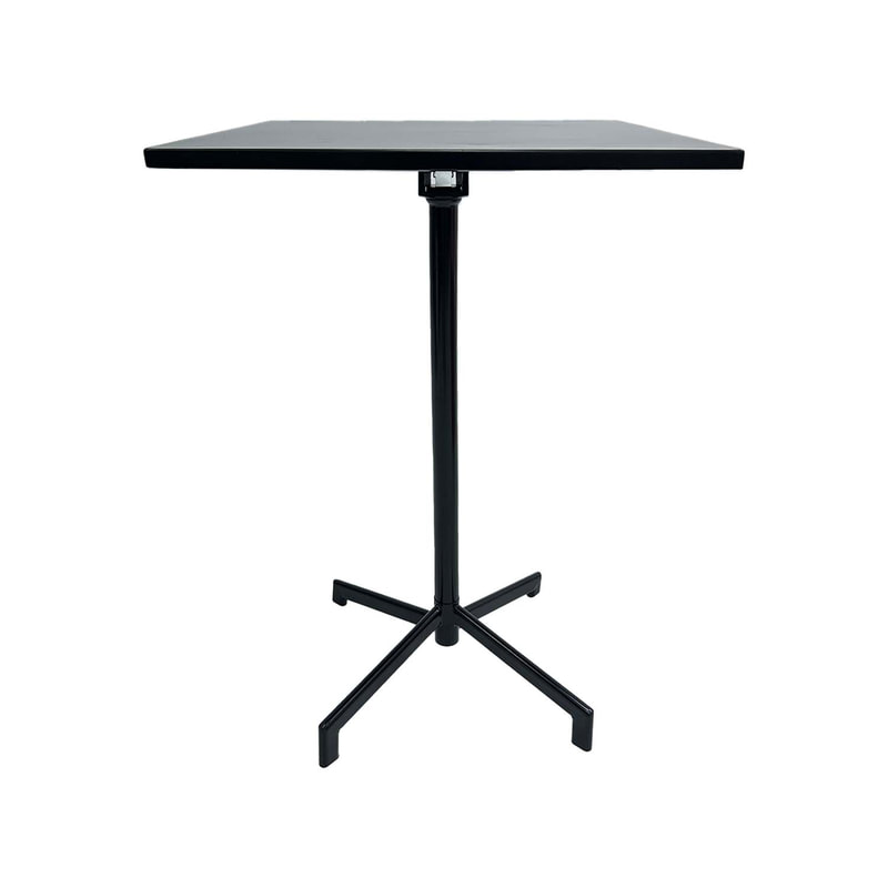 F-HT147-BL Austin high table in black powder coated finish with folding top