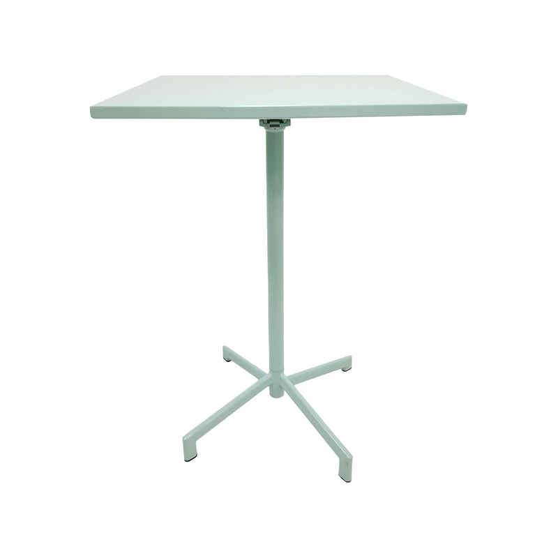 F-HT147-GM Austin high table in mint green powder coated finish with folding top
