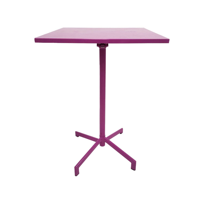 F-HT147-HP Austin high table in hot pink powder coated finish with folding top