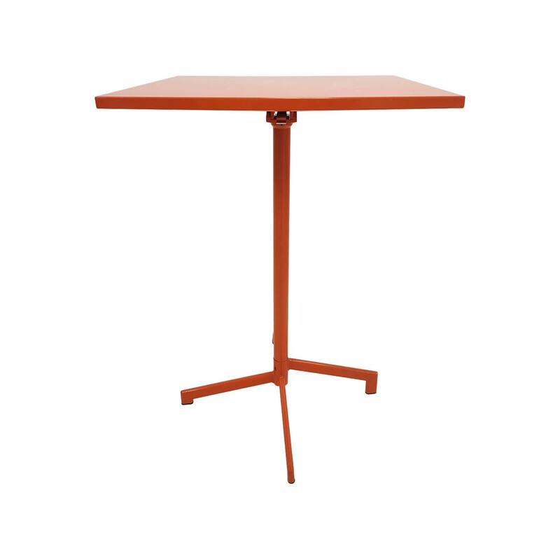 F-HT147-OR Austin high table in orange powder coated finish with folding top