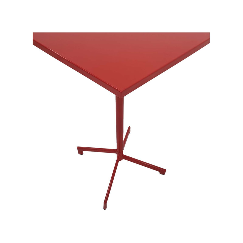 F-HT147-RE Austin high table in red powder coated finish with folding top