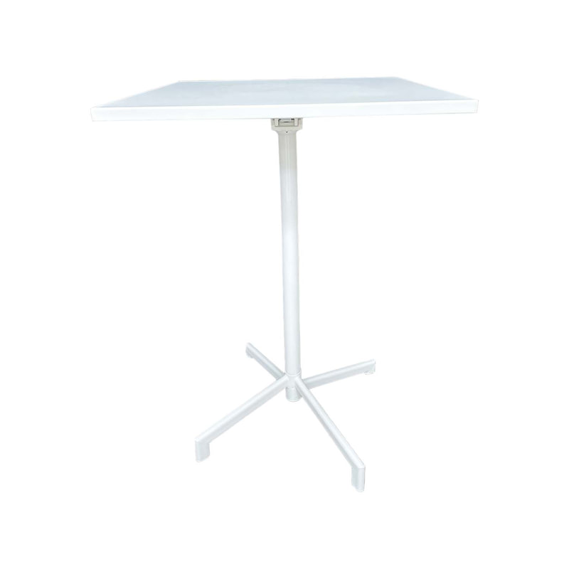 F-HT147-WH Austin high table in white powder coated finish with folding top