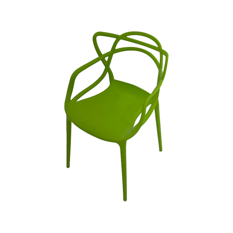 F-KC107-GR Billy kids chair in green plastic