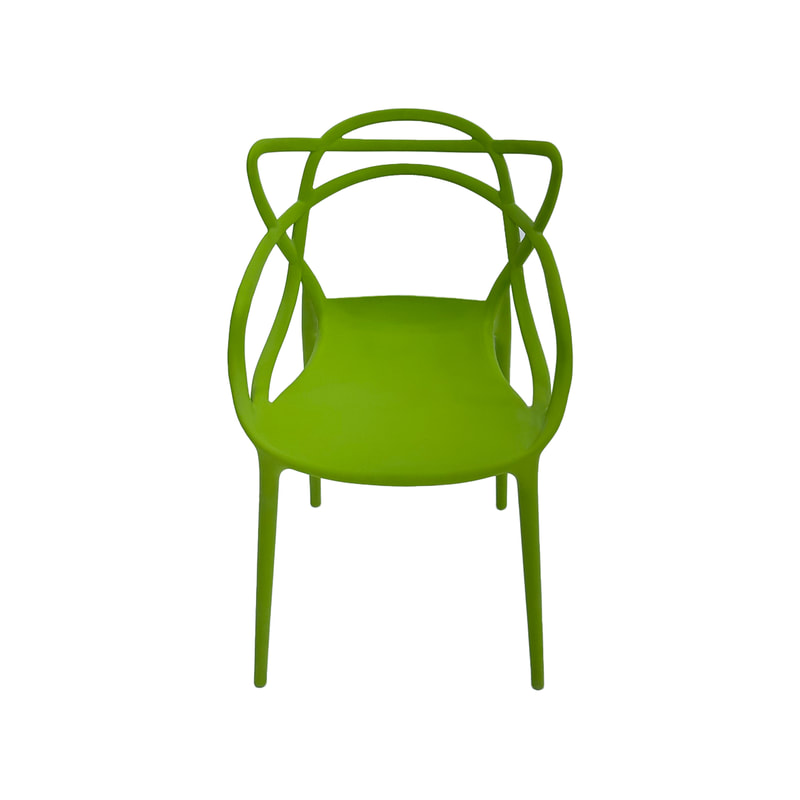 F-KC107-GR Billy kids chair in green plastic